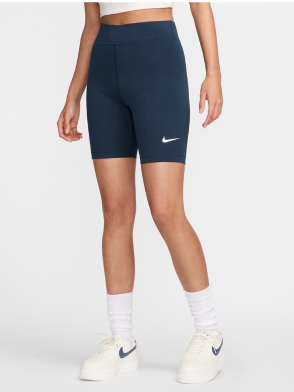NIKE Women’s Navy Swoosh High Rise Bike Shorts